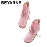 2020 Summer Boots Women Shoes Pink White Soft Ladies Ankle Boots Casual Female Summer High Top