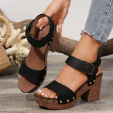 Breakj New High-Heeled Women's Sandals Slope Heel With Fish Mouth Belt Buckle Casual Women's