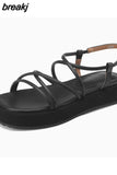Size 34-40 Women Sandals Casual Low Heels Platform Shoes For Women Rome Wedge Summer Sandalias Casual Office