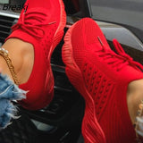 Women Sneakers Casual Shoes Comfortable Mesh Lace-Up Ladies Sport Shoes Wedges Chunky Women's Vulcanized Females Plus