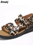 Women Sandals Casual Platform Shoes For Ladies Summer Fashion Beach Roman Female Design Footwear Plus Size Leopard