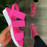 Woman Summer Sandals Candy Color Open Toe Flat Shoes Women Elastic Band Party Platform Women's Sandals Beach Outdoors