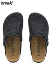 New Women Closed Toe Cork Slippers Casual Men Buckle Non-slip Comfortable Outside Slide