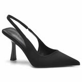 Breakj New High-Heeled Sandals Women Pure Color Fine Tip Finger Fine Heel Back Tying Tying Bag Head Fashion Single Shoes