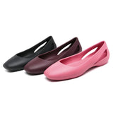 Summer Square Toe Women Plastic Rena Sandals Flats Shoes For Women Girls Ladies Mule Clogs Slippers Slip On