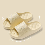 Women's Slippers 2024 Summer Couple Bathroom Platform Non-Slip Home Puppy Cartoon Flip Flops Indoor Outdoor Men Slides