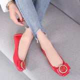 Shoes Women Summer Slip On Ballet Flats Dress Shoes PU Leather Fashion Ballerina Shoes For