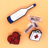 1pcs Medical Box PVC Shoe Charms Decorations Pins Thermometer ECG Designer Shoes Buckle Accessories Croc Accessory