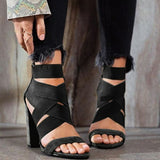 2022 New Style Fashion Ladies Summer Sexy High Heel Party Shoes Ladies Open Toe Thick With Women's High Heels