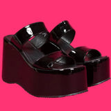 2023 Summer Woman Sandals Plus Size 43 High Platform Gothic Cosplay Wedges Comfy Woman Mules Shoes Outstoor