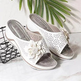 Breakj Slippers Women's Shoes 2025 New Spring And Autumn Hollow Slope And Leisure Fashion Cool Drag Wish Flower