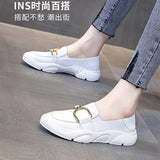 Women Sneakers Slip On Flats PU Sports Leisure Shoes Woman White Loafers zapatos mujer Platform