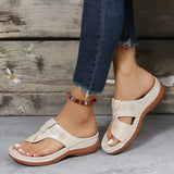 Breakj Spring And Summer New Large-Size Slippers Women Fashion Slope With Flip-Flops Wearing Beach Slippers
