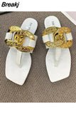 Shoes on Sale 2023 High Quality Fashion Women's Slippers Open Toe Outdoors Flat Sandals Casual Flip-flops Zapatos