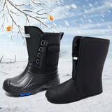 Men's Outdoor Boots Waterproof Boots for Men Non-slip Spike Sole Wear-resistant Snow Boots Winter Plush Warm Fishing
