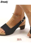 Women's Shoes on Sale 2023 Basic Women's Sandals Summer Retro Open Toe Sandals New Concise Shallow Women Shoes Zapatos