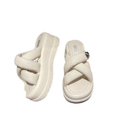 Breakj Summer New Women's Slippers Wearing Cross-Sedected Beach Sandals Casual Fairy Wind Height Women's