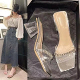 Breakj Fragrant Breeze Cool Slippers Women Wear Exquisite 2025 Spring And Summer New Fairy Wind Coarse And Crystal High-Heecks