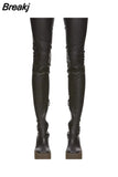 Brand Autumn Winter Women Boots Long Stretch Slim Thigh High Boots Sexy Over the Knee Boots High Heels Platform Shoes