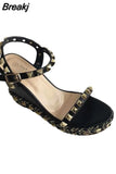 Shoes for Women Luxury Sandals 2023 Summer High Heels Clogs Wedge Suit Female Beige Buckle Strap Fashion High-heeled