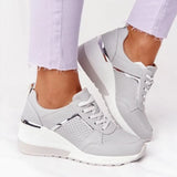 Spring Autumn Women Casual Walking Shoes Height Increasing Sport Wedge Shoes Air Cushion Comfortable Sneakers Zapatos De