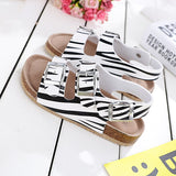 Summer Kids Beach Print Cork Sandals for Girls Boys Children Outdoor Casual Non-slip Flat with Cute Slide