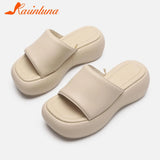 Fashion Brand Women's Slippers 2023 Wedge High Heeled Sandals European Style Simply Casual Comfy Walking Slippers