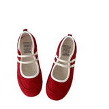 Breakj Version Of The Color Double Bouquet Single Shoe 2025 Autumn New Retro Round Head Mary Jane Shoes Flat Bottom Shallow Casual
