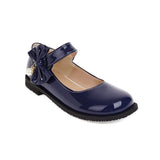 Fashion Pearl Bow Hook Loop Flat Heel Black Cosplay Lolita Mary Jane Shoes for Women Round Toe Ankle Strap Platform School