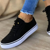2022 Women Flats Women's Casual Lace Up Shoes Female Platform Suede Footwear Ladies Comforts Breathable Vulcanized Zapatos