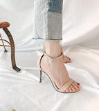 Sexy High Heels White Sandals Women Summer 2021 Rope Ankle Strap Sandals Ladies Thin Heels Classics Women Shoes Black