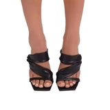 Breakj New Heels Big-Size Toe Fish Mouth High Heels Women's Thin And Gold Cool Slippers Women's