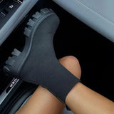 Autumn Winter New Couple Socks Shoes Women Thick-soled Casual Large Size Net Red Knitted Short Boots Women botas de