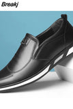 Men's Loafers Casual Leather Shoes Genuine Leather Breathable Solid Color Brand Flats Moccasins Driving Shoes Zapatos Hombre