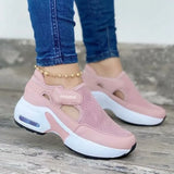 Women Red Sneakers Ladies Air Cushion Shoes Woman Mesh Sneakers Female Breathable Flats Increase Womens Casual