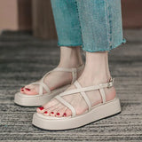 Platform Sandals Women 2022 Summer Square Toes Shoes Female Chunky Sole Ankle Strap Sandals Sandals Women Zapatos De