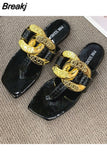 Shoes on Sale 2023 High Quality Fashion Women's Slippers Open Toe Outdoors Flat Sandals Casual Flip-flops Zapatos