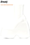 Dropship Brand New Gothic Style Sexy Elegant Chunky Platform Women Ankle Boots Big Size 43 Walking Comfy Woman