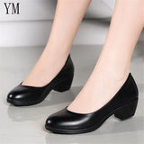 2020 Basic Women Pumps Shoes Slip-On Shallow Wedding Party Chcky Heels Round Toe Woman High Heels Pumps Women Dress