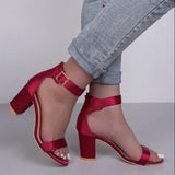 Women Fashion Open Toe Suede Leather High Platform Chunky Heel Sandals Orange Pink Red Thick High Heel Sandals