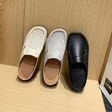 Breakj Version Of The New Lazy Bag Head Half Slippers Women's Summer Penetration Anti-Skid Shoes To Increase The Thick-Sed Loose Cake Small White