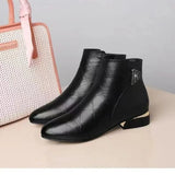 Style Women's Boots Autumn and Winter Pointed Toe 2023 Fashion Thick Heel Ankle Boots Shoes Chelsea Boots Sewing