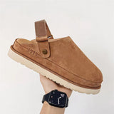 Breakj New Round Head Thick Bottom Plus Velvet Low-Top Cotton Shoes Women After Mixing With Bun Head After The Empty Cotton Tow