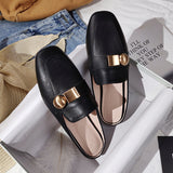 Breakj Half Slippers Women Wear Spring And Autumn New Flat Cool Drag Without A Back And Lazy Mule Shoes Size