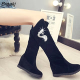 Women's High Boots Shoes Fashion Women Over The Knee Boots New Autumn Winter Flock Botas Feminina Thigh High Boots