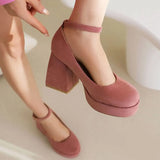Chunky Heels Mary Janes For Women Pumps 2023 Spring Summer Leisure Comfy Women Office Lady Shoes big size