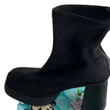 Breakj Velvet Short Boots Women 2025 Autumn And Winter New Thick Background Thick And Side Zipper Plus Velvet Fashion Boots Thin