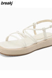 Size 34-40 Women Sandals Casual Low Heels Platform Shoes For Women Rome Wedge Summer Sandalias Casual Office