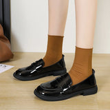 Jane Shoes Women 2024 Spring And Autumn New British Wind A Foot Pedal Small Leather Shoes Women With Retro Single Shoes