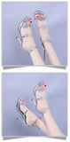 Women Concise Fashion Ankle Strap High Heels Shoes Woman Open Top Thin Heels Women's Buckle Slingbacks PumpsSapato